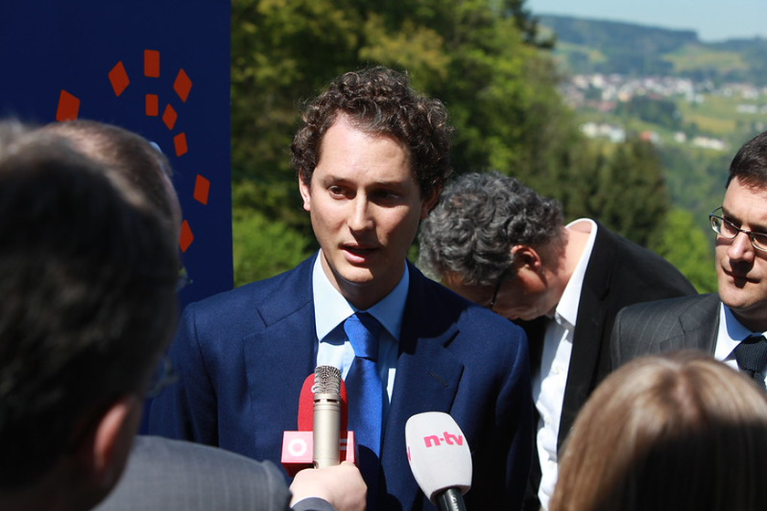 Il presidente di Exor, John Elkann, al simposio di St Gallen, in Svizzera, nel 2008