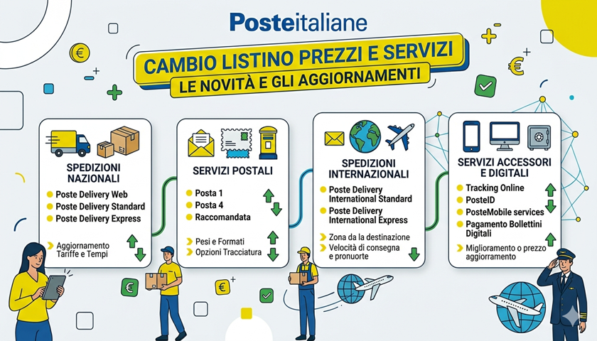 Poste Italiane listino prezzi servizi 2026.