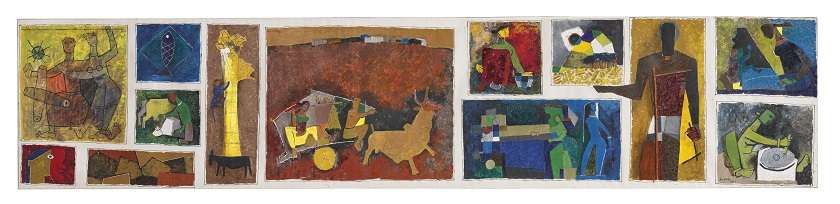Untitled (Gram Yatra) di Maqbool Fida Husain