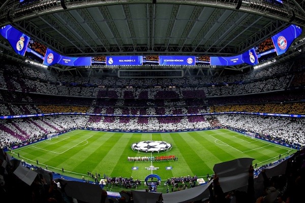 Il nuovo Santiago Bernabéu in una partita di Champions del Real Madrid
