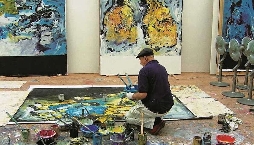Una scena del documentario Georg Baselitz – A German Painter di Evelyn Schels