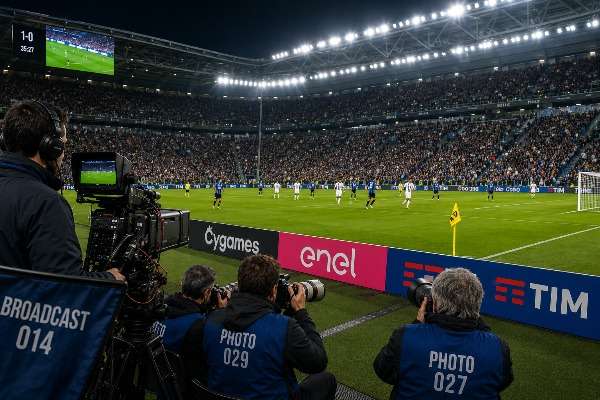 ripresa di una partita di Serie A