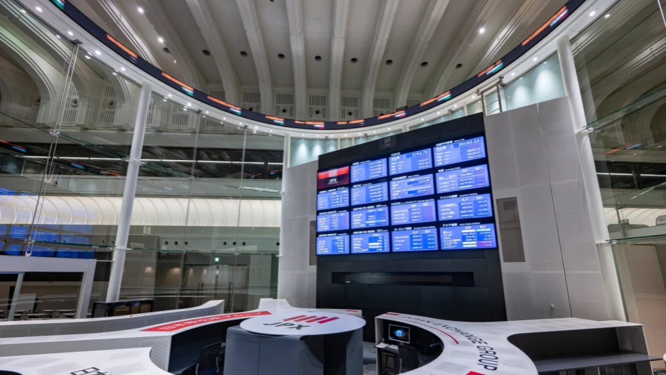 L'interno della Borsa del Giappone
