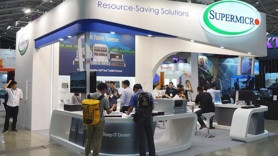 Lo stand di Super Micro Computers in una fiera specializzata