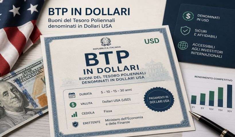 immagine generata dal'intelligenza artificiale di btp in dollari